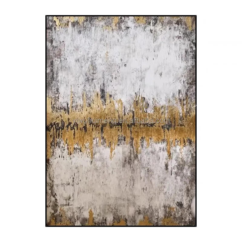 100% Hand Painted Gold Foil Canvas Thick Picture home decor wall art abstract oil painting on canvas handmade
