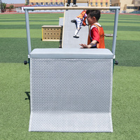 Équipement d'entraînement de parkour en bois réglable en hauteur avec cadre en T et coussin surélevé, confortable et durable, pour la pratique du free running et le fitness en salle de sport