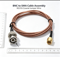 Cable Coaxial RG316 Aurora Yu BNC Macho a SMA Macho, Conectores de Cobre Trenzado Chapados en Oro para Módulo Inalámbrico, Router, Antena