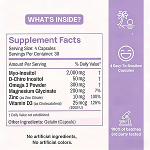 Hormonas Felices, Multivitamínico <span class=keywords><strong>para</strong></span> el Síndrome del Ovóni (SOS) |   Mioinositol <span class=keywords><strong>y</strong></span> D-Chiroinositol con <span class=keywords><strong>Zinc</strong></span> <span class=keywords><strong>y</strong></span> Vitamina D <span class=keywords><strong>para</strong></span> el Apoyo Hormonal <span class=keywords><strong>y</strong></span> Ovárico - Product Image 6