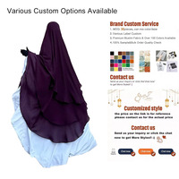 Khimar Rond à 3 Couches Personnalisé en Mousseline, Voiles Styles Hijab Modeste pour Femmes Musulmanes, Prière Islamique, Maxi Long Khimar, Vente en Gros France