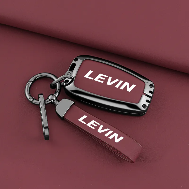Vendita calda per Toyota LEVIN cover chiave per auto da 2014 a 2023 in pelle di metallo custodia portachiavi per automobile