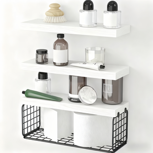 Estantes de <span class=keywords><strong>Baño</strong></span> Sobre el Inodoro - Estantes Flotantes de Pared para Almacenamiento de Papel Higiénico, Decoración de Estilo Rústico - Product Image 2