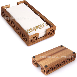 Portarrollos de madera para baño, cesta organizadora de almacenamiento para encimera, para uso en el hogar o cafetería - Product Image 5