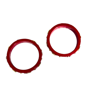 <b>Red</b> Glossy Handcrafted Lac Bangles with Mirror Work Traditional Ethnic Jewelry Collection for Weddings Festivals and Party Wear - Product Image 4