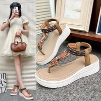 Sandales marron pour femme, collection été 2026, pour l'extérieur, talon convertible, néon, plateforme Ed