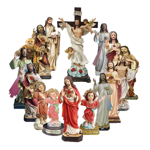 Artisanat religieux en résine la sainte famille statues catholiques cœur sacré de Jésus décoration de table à la maison ou décoration d'église - Product Image 1