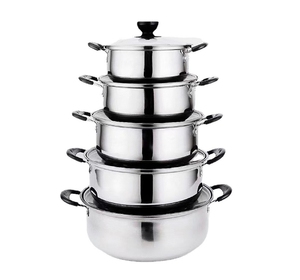 Juego de Utensilios de Cocina de Acero Inoxidable, 10 Piezas, Olla, Cacerola, Sartén Antiadherente, Baratos, para el Hogar y la Cocina - Product Image 1