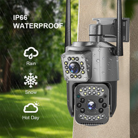 Sistem Kamera Keamanan CCTV WIFI ShooCam 4MP Outdoor Wireless, Kamera Jaringan Dual Lens PTZ
