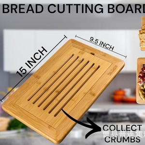 Bamboo <b>Bread</b> <b>Knife</b> With Slicing Tray Natural Wood Color Kitchen Tool For <b>Bread</b> Cutting - Product Image 5