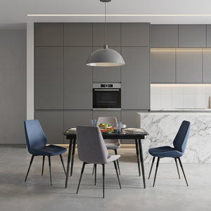 Modern Extendable <b>Foldable</b> Stainless Steel Dining <b>Table</b> 5-Piece Dining <b>Chairs</b> Set Comfortable Easy Installation Luxury Home - Product Image 3