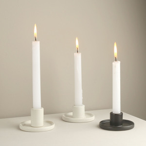 Wholesale European Simple <strong>Black</strong> and White Ceramic <strong>Candlestick</strong> <strong>Holder</strong> for Home Decoration Ornament in Stock - Product Image 2