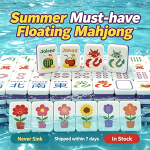 Set Mahjong Galleggiante Impermeabile <span class=keywords><strong>per</strong></span> Piscina - 160 Pezzi in Acrilico Viola e Rosa, Tessere Mahjong Americane <span class=keywords><strong>per</strong></span> Divertimento Estivo in Spiaggia e a Bordo Piscina - Product Image 4