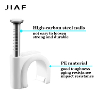 Clip de câble en forme de C JIAF Blanc 4mm-25mm PE & Haute teneur en carbone pour la gestion des câbles électriques à domicile, au bureau et au mur