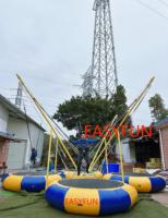 EASYFUN Trampoline Bungee Gonflable Personnalisé pour 4 Personnes avec Machine de Contrôle Amovible pour Parc d'Attractions