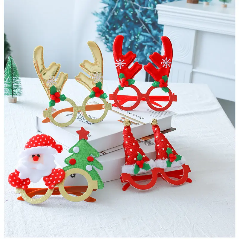 Fábrica de Atacado 3D Óculos de Armação dos óculos Desenhos Animados Antler Natal Boneco de Neve Decoração