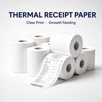 Kertas Thermal Gulungan Kasir Kertas Roll 35-80GSM 100% Pulp Kayu Kertas Struk POS OEM Grosir