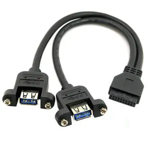 חדש 20 סיכות מחבר נקבה ל 2 usb3.0 כוח כבל מתאם המרה חיצוני מתאם המרה חיצוני