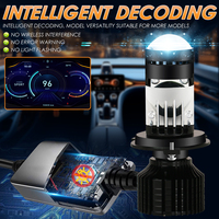 Ampoule LED Mini Projecteur Bi-LED Y10Max H4 H7 80W 16000LM 12V 6000K Neuve pour Phares de 1,5''