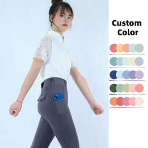 Biểu Tượng Tùy Chỉnh Phụ Nữ Cưỡi Ngựa Áo Sơ Mi Hiển thị Nhanh Chóng Khô Cạnh Tranh Nửa Dây Kéo Ren Thoáng Khí Thể Thao Cưỡi Ngựa Quần - Product Image 3