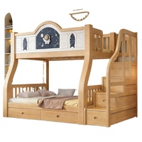 Hochwertiges Modernes Massivholz-Etagenbett für Kinder Multifunktionales Hoch-Niedrig-Doppelbett für Apartment, Schlafzimmer und Wohnheim