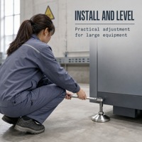 Pieds de nivellement réglables robustes en acier inoxydable 304, pieds de support de machine filetés pour les grands équipements industriels
