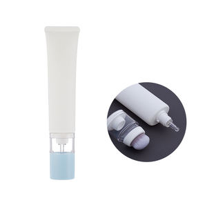 Tubo aplicador de punta cuentagotas transparente, cepillo fibroso suave, embalaje plano vacío blanco para el cuidado de la piel para maquillaje de base - Product Image 3