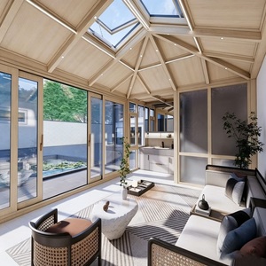 Veranda Prefabbricata <span class=keywords><strong>con</strong></span> Tetto Triangolare, Vetro Temperato Doppio a Bassa Emissività, <span class=keywords><strong>Porta</strong></span> Scorrevole, Chiusura per Giardino e Patio - Product Image 6