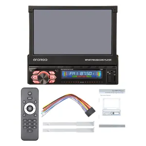 Lecteur multimédia MP5 avec écran tactile HD rétractable 7 '', autoradio, avec FM, BT, GPS, USB, AUX, 1din, pour voiture