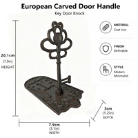 Poignée de porte en fonte Art Déco, poignée de porte sculptée européenne, décoration de style campagnard américain, utilisation extérieure, loquet de porte écologique