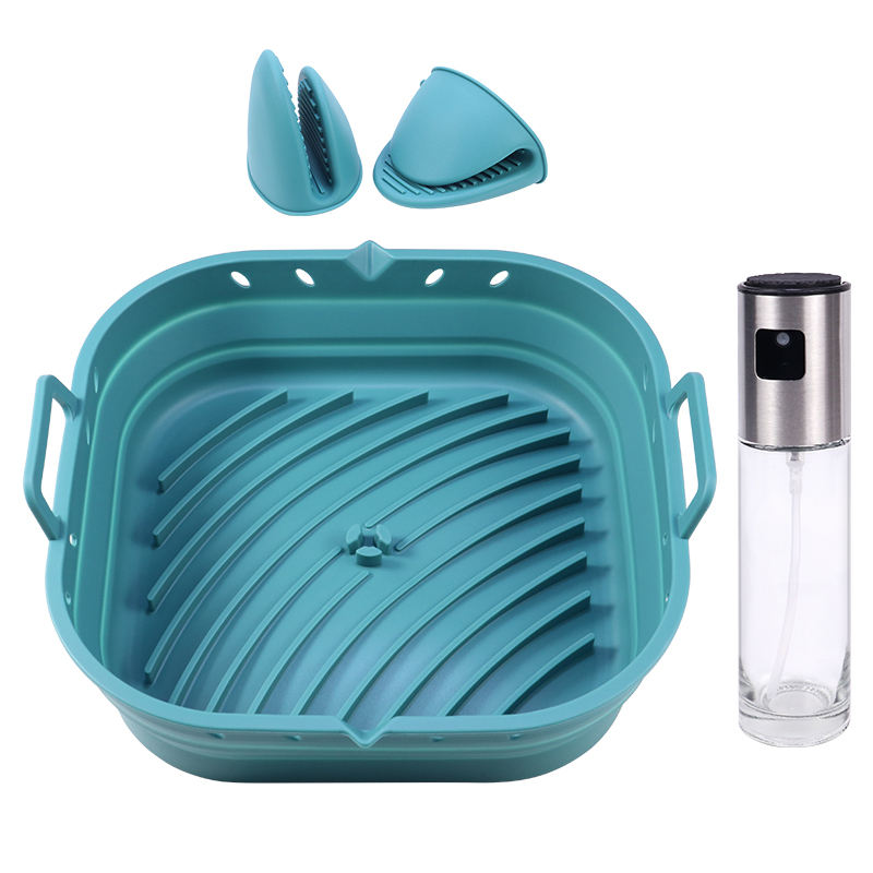 1 pot+2 oven mitts+1 oil spray bottle