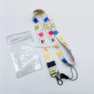 Bsbh thiết kế đẹp thăng hoa Polyester dây tùy chỉnh in ấn điện thoại cổ dây buộc với móc chó nhựa bom mìn khóa - Product Image 2