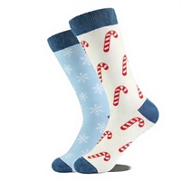 Chaussettes en coton unisexe tendance pour Noël, style mi-mollet, 200 fils, aiguille simple, toutes saisons, taille unique, pour hommes et femmes