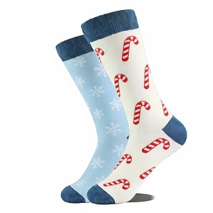 Chaussettes en coton unisexe tendance pour <span class=keywords><strong>Noël</strong></span>, style mi-mollet, 200 fils, aiguille simple, toutes saisons, taille unique, pour hommes et femmes - Product Image 1