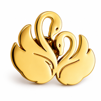 Broche personnalisée en strass plaqué or avec pierres rouges et bleues pour cadeau d'anniversaire, vente en gros, coffret cadeau en vrac