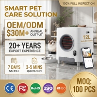 Bac à litière intelligent autonettoyant pour chats 72L, poubelle de 12L, grande capacité, matériau ABS, air frais, échappement d'ozone, WiFi 2.4G 5G