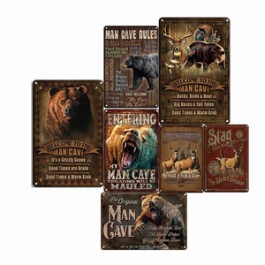 Man Cave Bears Birds Deers Metal Sign Metal Plates for Wall Home Craft Cafe <strong>Music</strong> Bar Garage Decoration <strong>Vintage</strong> <strong>Poster</strong> - Product Image 1