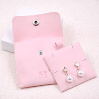 Conteneur de bijoux en microfibre de haute qualité avec porte-carte Logo personnalisé en gros boucle d'oreille collier fente sac de bijoux en microfibre