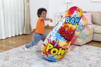 Bestway 52630 Comic Blast Sac de frappe gonflable pour enfants, sac de frappe épais, grand sac de frappe, chambre à eau intégrée, PVC 1,19 m