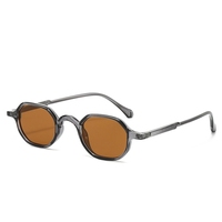 Lunettes de soleil hexagonales à petite monture tendance 6205 pour femmes et hommes, lunettes de soleil de marque, lunettes de soleil rétro rectangulaires à imprimé léopard