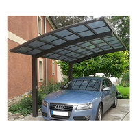 Abri de voiture moderne pliable en aluminium et polycarbonate pour l'extérieur, garage, parking, abri de voiture, imperméable, style nature simple