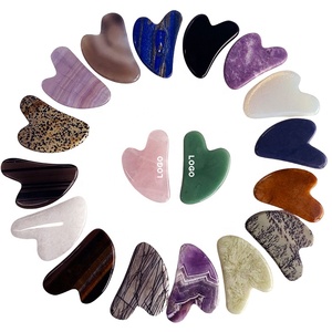 Pietra Gua Sha a Forma di Cuore in <span class=keywords><strong>Giada</strong></span> Naturale, Strumento per <span class=keywords><strong>Massaggio</strong></span> Facciale in Quarzo Rosa, Confezione con Spina USA per Massaggiatore Corporale - Product Image 1