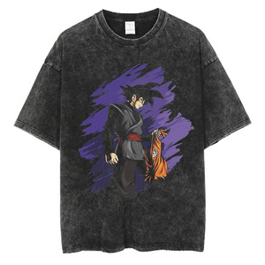 T-shirt Homme Anime <span class=keywords><strong>Dragon</strong></span> <span class=keywords><strong>Ball</strong></span> <span class=keywords><strong>Z</strong></span> <span class=keywords><strong>Broly</strong></span> Goku Vegeta Personnalisé Noir 280 Grammes 100% Coton Délavé à l'Acide Vintage avec Motif Graphique - Product Image 4