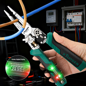 Pince multifonction 10-en-1 en acier à haute teneur en carbone avec poignée souple, qualité industrielle OEM pour le dénudage de fils et le tirage de câbles (faible résistance) - Product Image 1