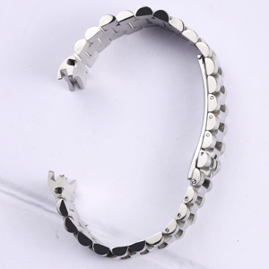 Logo personnalisé 20mm Solide Courbe Fin Vis Liens Déploiement Fermoir En Acier Inoxydable <span class=keywords><strong>Montre</strong></span>-<span class=keywords><strong>Bracelet</strong></span> <span class=keywords><strong>Bracelet</strong></span> Président <span class=keywords><strong>Bracelet</strong></span> Pour Rx - Product Image 6