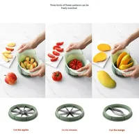 Nieuwe 3-delige multifunctionele handmatige milieuvriendelijke roestvrijstalen groente- en fruitsnijder voor appels, tomaten, mango's en huishoudelijk gebruik
