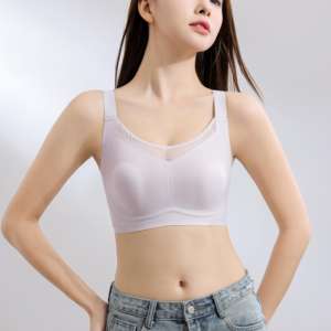 Women's Summer Wire Free Seamless Knitted Spandex/Polyamide Sexy Bra Rabbit Ear Full Cup Breathable Thin Wide Adjustable Straps - Product Image 5