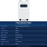 Système de stockage d'énergie tout-en-un sur roues Aibei TTEV3.6K/24V+7KWh 24V 7KWh 7kW 100Ah avec onduleur, 67kg, en acier galvanisé blanc