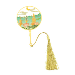 Marcapáginas de punto escénico famoso personalizado de China, marcapáginas de <span class=keywords><strong>oro</strong></span> artesanal de Metal hueco para regalos - Product Image 5