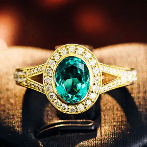 Anello di Lusso a Forma Ovale, Elegante Anello Singolo alla Moda per Donne, Accessorio per Feste e Uso Quotidiano - Product Image 3